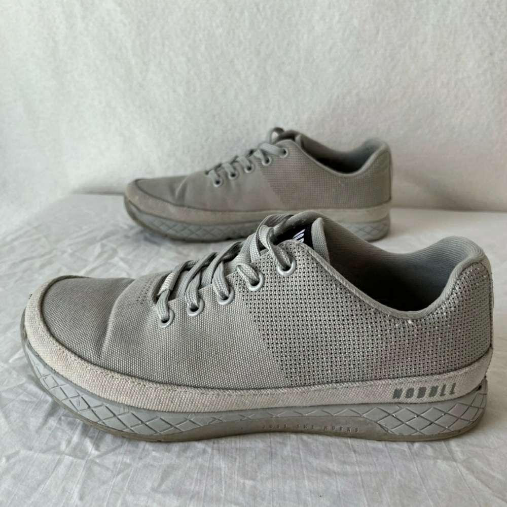 Nobull Project Glacier Canvas Trainer men’s 6 women’s 7.5 cream grey sneakers